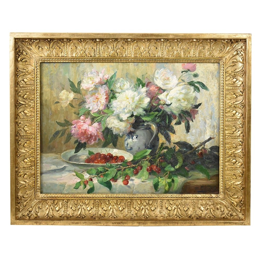 QF558 1 antique flower painting floral canvas painting still life XIX.jpg